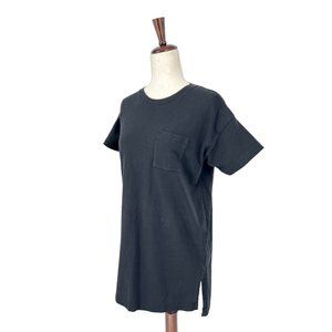 Basic Hi-Lo T-shirt Dress w/ Side Slits | Extra Small